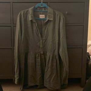 Army green peplum American eagle top size XL